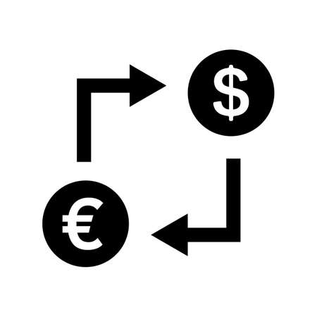 Euro and dollar exchange icon. Currency exchange and exchange. Vectors.のイラスト素材