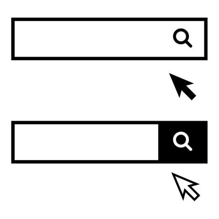 A set of icons for the search bar and mouse cursor. Editable vectors.のイラスト素材