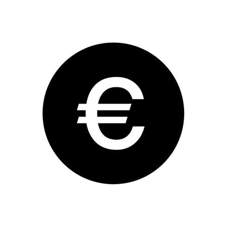 Euro silhouette icon. Money coin. Vector.のイラスト素材