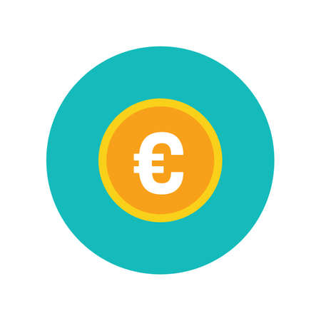 Modern euro coin icon. currency of the EU. Editable vectors.のイラスト素材