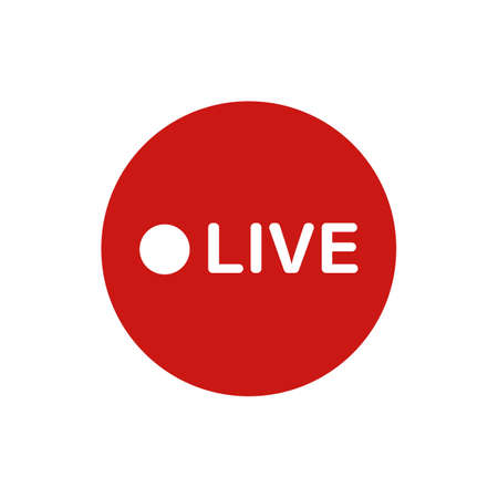 Live icons. A live broadcast or live webcast. Editable vectors.のイラスト素材