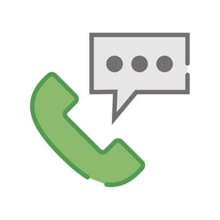 Phone icon during talk. Conversations and online calls. Vectors.のイラスト素材
