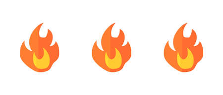 A set of flame icons. Burning and fire. Vectors.のイラスト素材