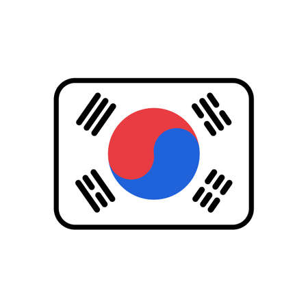 Modern Korean flag. Editable vectors.のイラスト素材