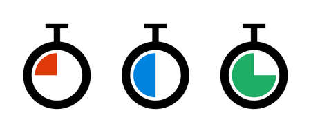 Timer icon set. Stopwatch. Measurement of time. Vectors.