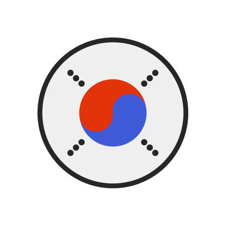 Round Korean flag. Editable vectors.のイラスト素材