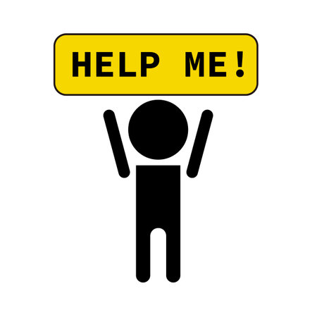 A person who needs help. Help me. Vector.のイラスト素材
