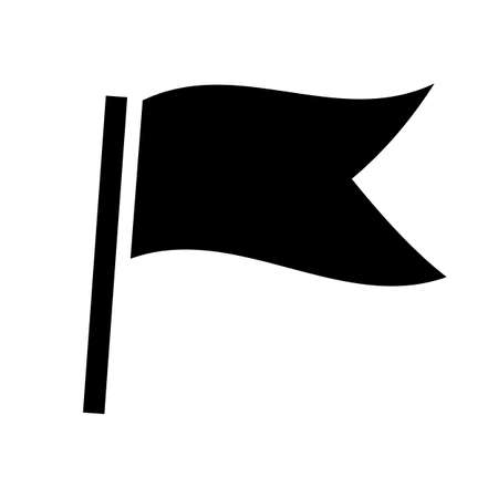 Fluttering flag silhouette icon. Vector.のイラスト素材