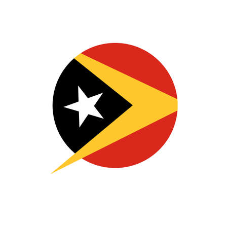 The round flag of East Timor. Southeast Asian nation. Vectors.のイラスト素材