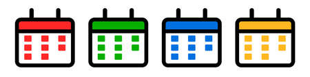 A set of calendar icons. Schedules and reminders. Editable vectors.のイラスト素材