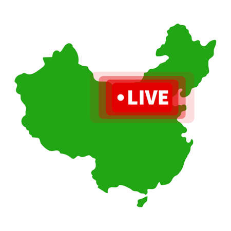 Live streaming from mainland China. Live TV and social media. Vector.のイラスト素材