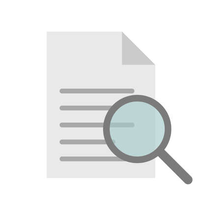 Checking documents. Researching business documents. Editable vectors.のイラスト素材