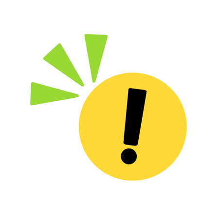 Pop caution and warning icons. Exclamation. Vectors.