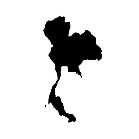 Map silhouette of Thailand. Continent of Thailand. Vectors.のイラスト素材
