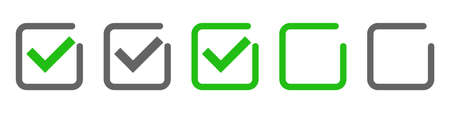 A set of checkbox and blank box icons. Surveys and tests. Vectorsのイラスト素材