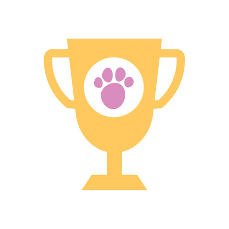 Trophy with paw print. Animal award. Vector.のイラスト素材