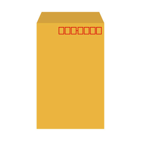 Brown postal envelope. Letter envelope. Editable vector.のイラスト素材