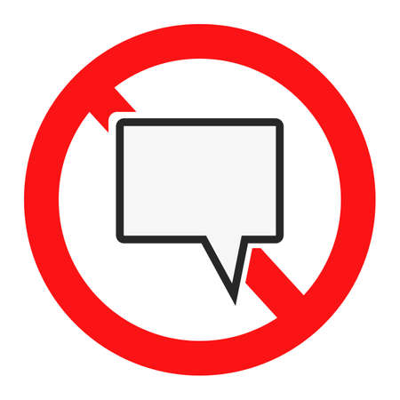 Conversation prohibited. Strictly no talking. Editable vector.のイラスト素材
