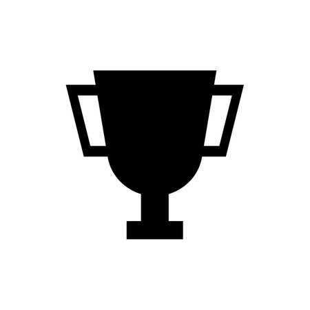 Silhouette icon of trophy cup. Award ceremony of sporting event. Editable vector.のイラスト素材