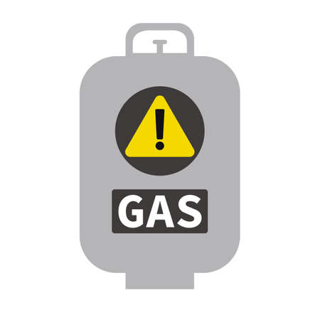 Warning sign and propane gas. Editable vector.のイラスト素材