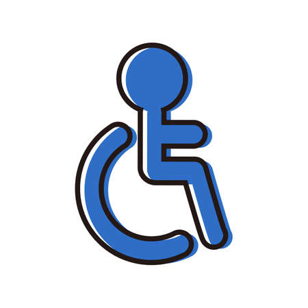 Modern wheelchair icon. Editable vector.のイラスト素材