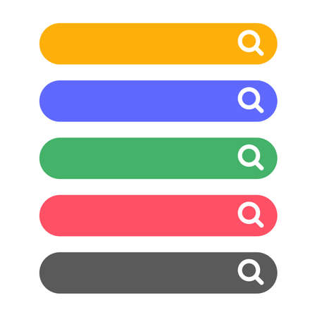 Internet search box icon set with input fields. Web search bar. Editable vector.のイラスト素材