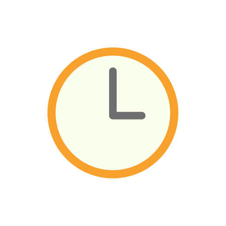Orange clock icon. Timer and reminder. Editable vector.