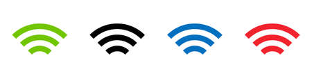 Icon set for radio waves. Internet communication and Wi-Fi. Editable vector.のイラスト素材