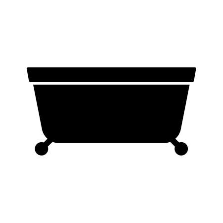 Silhouette icon of bathroom. Editable vector.のイラスト素材