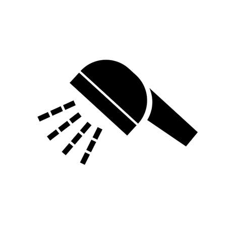 Shower head and water. Shower facilitie. Editable vector.のイラスト素材