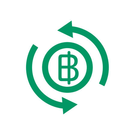 Thai baht exchange icon. Exchange to Thai money. Editable vector.のイラスト素材