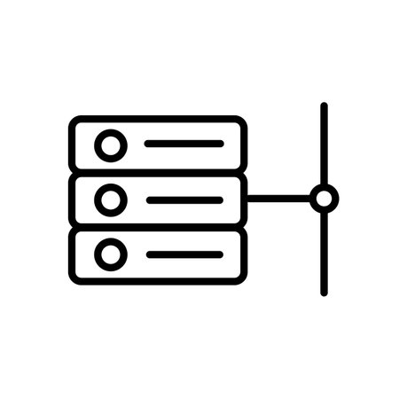 Server icon to connect to the web. Hosting symbol. Editable vector.のイラスト素材