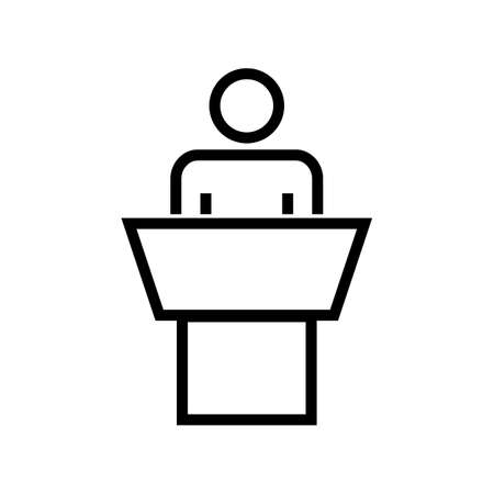 A person giving a speech. Speech. Editable vector.のイラスト素材