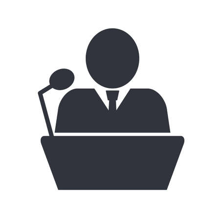 Microphone and presidential speech. Election speech. Editable vector.のイラスト素材