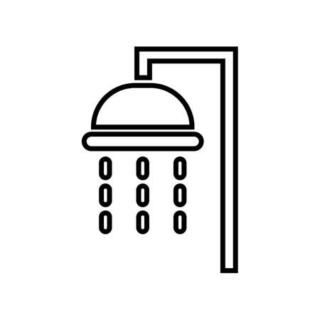 Shower line silhouette icon. Plumbing facilitie. Editable vector.のイラスト素材