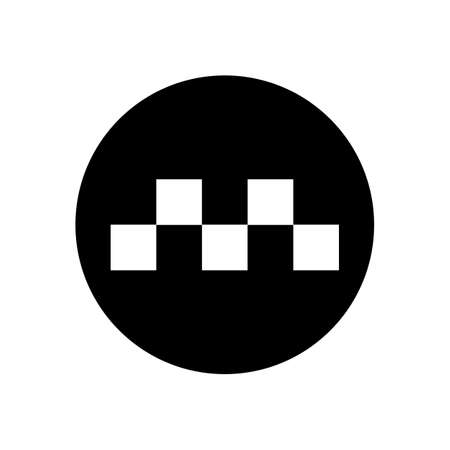 Round taxi symbol icon. Editable vector.のイラスト素材