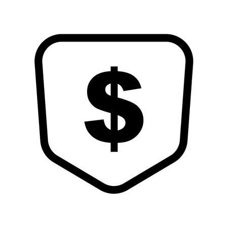 Shield icon with dollar sign. Editable vector.のイラスト素材