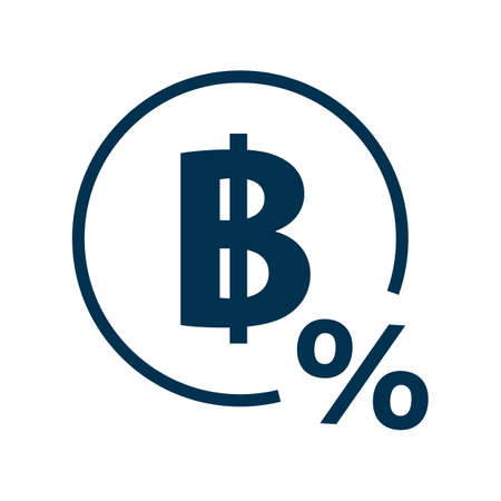 Baht and Percentage icon. Editable vector.のイラスト素材