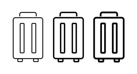 Suitcase icon set with different line thicknesses. Luggage. Editable vector.のイラスト素材