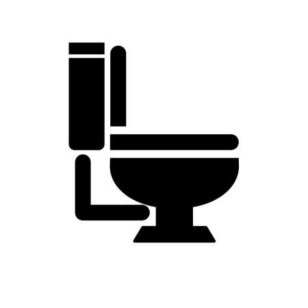 Toilet silhouette icon. Large urinal. Editable vector.のイラスト素材