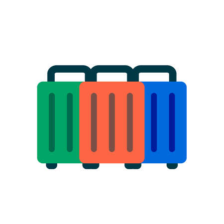 3 suitcase icons. Trunk case. Editable vector.のイラスト素材