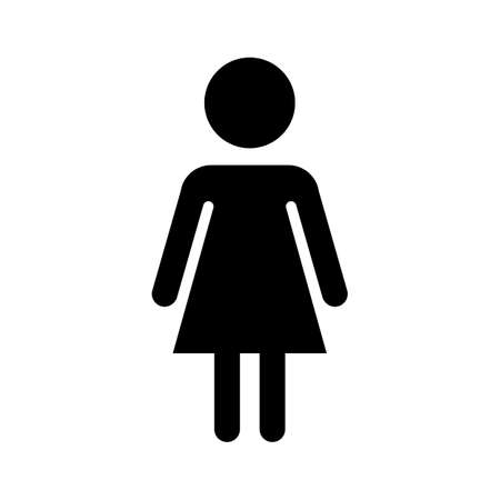 Female silhouette pictogram. Woman. Editable vector.のイラスト素材