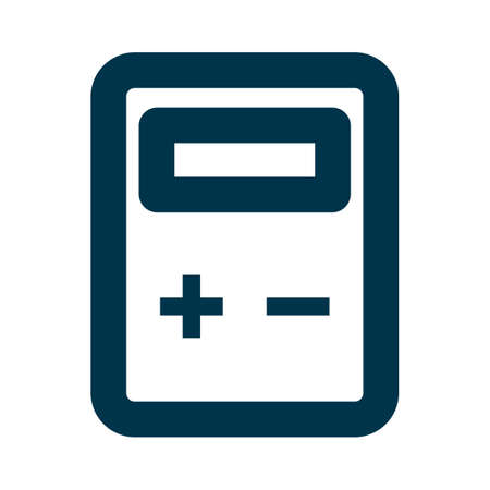 Calculator icon with plus and minus marks. Editable vector.のイラスト素材
