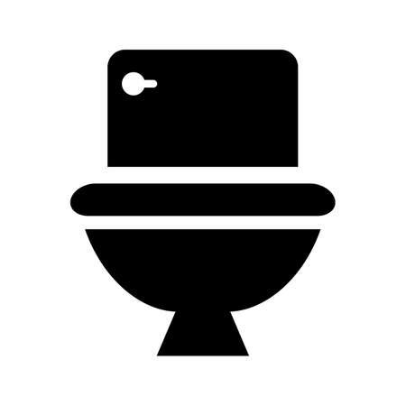 Toilet Silhouette Symbol. Toilet icon. Editable vector.のイラスト素材