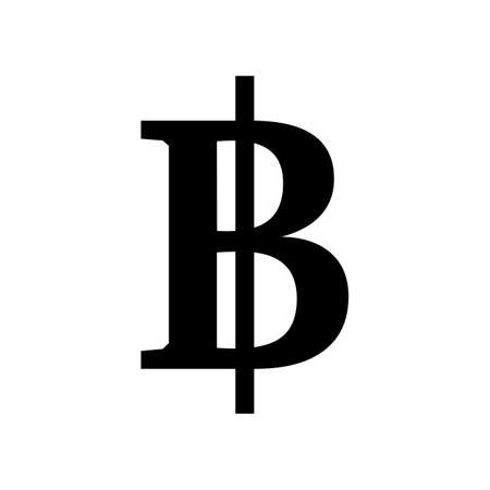 Thai baht symbol. Thai currency symbol. Editable vector.のイラスト素材