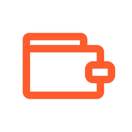 Orange wallet icon. Payment. Editable vector.のイラスト素材