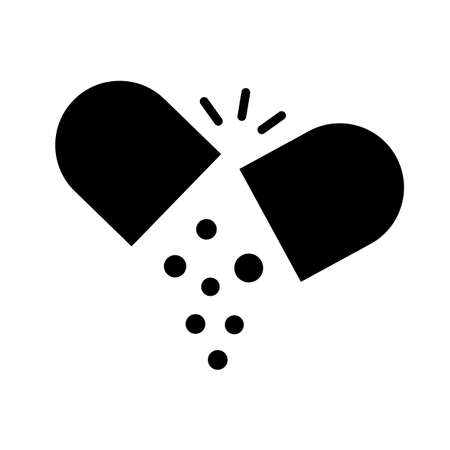 Pill and capsule silhouette icon. Medical capsule. Editable vector.のイラスト素材