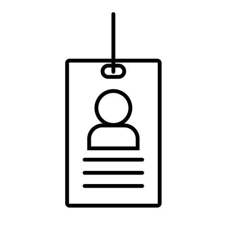 Vertical identification nameplate icon. Editable vector.のイラスト素材