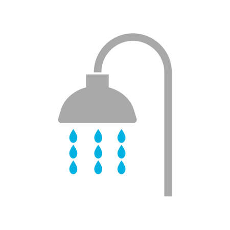 Modern shower icon. Falling water. Editable vector.のイラスト素材