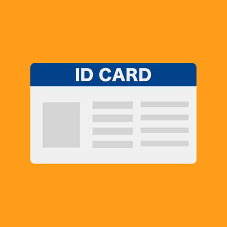 Modern ID card icon. Flat design identification card. Editable vector.のイラスト素材
